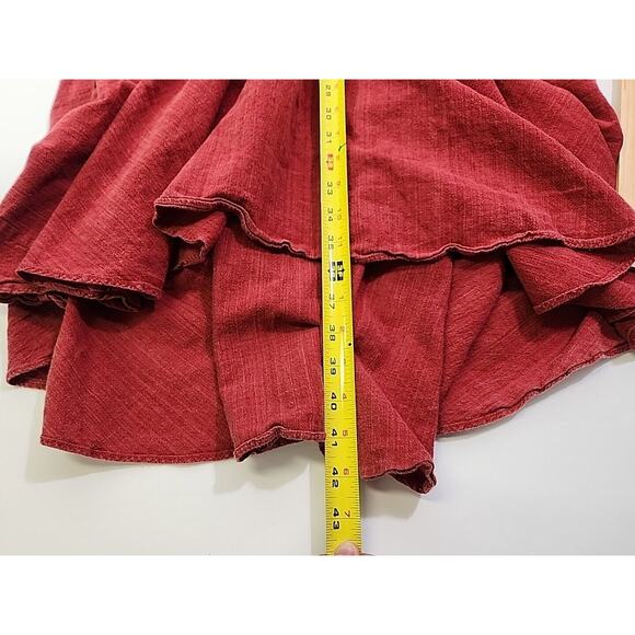 Grassroot Anita Dongre Anthro Midi Shift Dress M 8 Red Cotton L/S Lagenlook - Picture 7 of 10